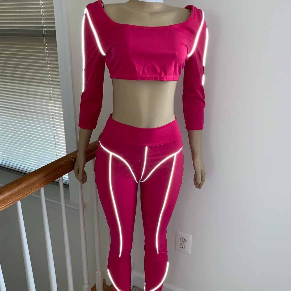 Pink glow two piece outfit